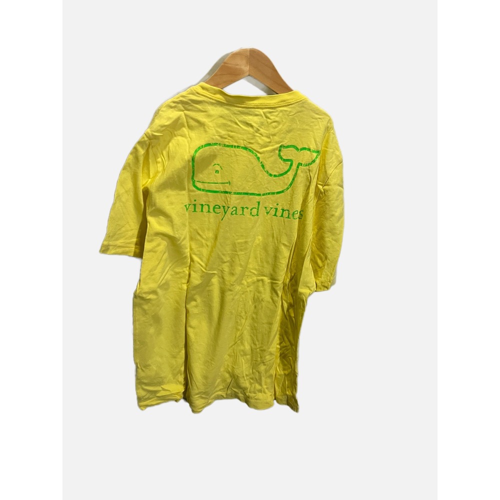 Vineyard Vines Pocket T-Shirt Boys Large 16 Yellow Whale Logo Graphic Preppy Tee